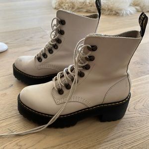 doc marten leona boot in discontinued Bone color